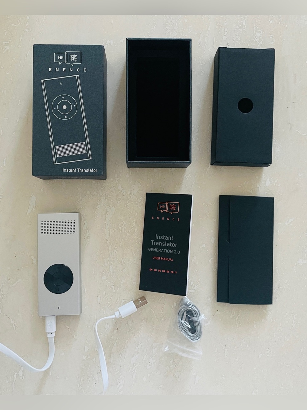 Enence Language Translator Device Instant 2-Way Translation 60+ Languages